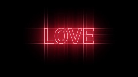 Love Neon Text On Black Background Stock Footage Video (100% Royalty ...