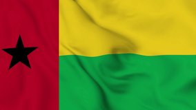 realistic Guinea Bissau waving flag. smooth 4k video seemless loop	
