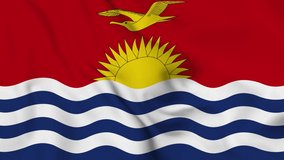 realistic Kiribati waving flag. smooth 4k video seemless loop	
