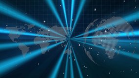 Animation of qr code scanner over data processing against world map and spinning globe. Global networking and business technology concept - Powered by Shutterstock - Get 15% off with code: PIKWIZARD15