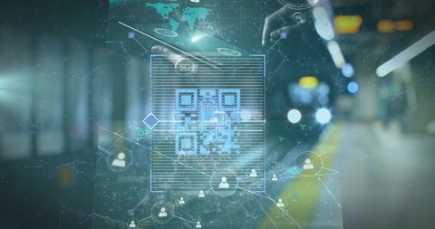Animation Multiple Screens Data Processing Qr Stock Footage Video (100% ...