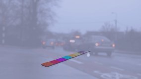 Composite video of statistical data processing against city traffic. Business data and analytics technology concept - Powered by Shutterstock - Get 15% off with code: PIKWIZARD15