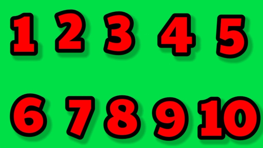 Numbers 1-10 shapes on green screen background | Shutterstock HD Video #1093021351