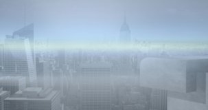 Animation of data processing over cityscape. global science, connections, data processing and digital interface concept digitally generated video. - Powered by Shutterstock - Get 15% off with code: PIKWIZARD15