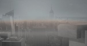 Animation of data processing over cityscape. global science, connections, data processing and digital interface concept digitally generated video. - Powered by Shutterstock - Get 15% off with code: PIKWIZARD15