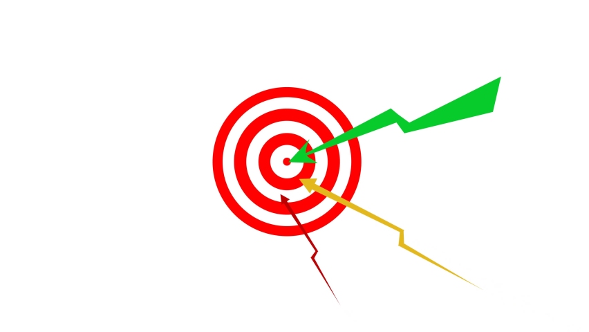 2D Target goal icon. Marketing targeting strategy symbol. Aim target with arrow sign. Archery or goal strategy. The colorful icon in the circle button. Marketing icon. animated goal target icon. | Shutterstock HD Video #1093022613