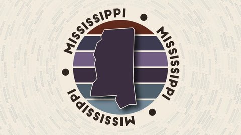 Mississippi Logo Intro Badge Circular Name Stock Footage Video (100% ...