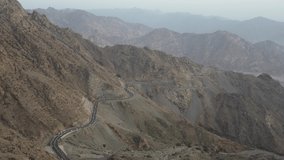 Aerial video shooting of the city of Taif in the Kingdom of Saudi Arabia in the highlands