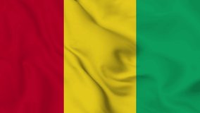 realistic Guinea national waving flag. smooth 4k video seemless loop	
