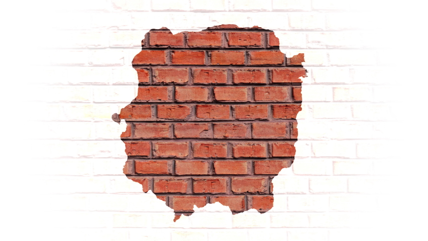 Brick wall with area for copy. Approaching a brick wall, footage in 4K, 30 FPS for intro or titre. 3D Illustration