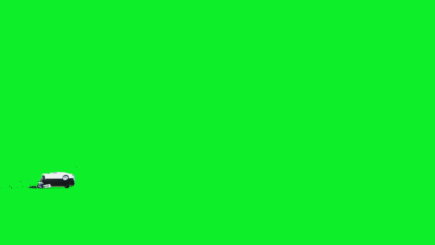 Green screen chroma cop car crash free  