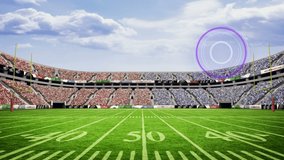 Animation of scanner and communication network over american football stadium pitch. Global communication, sport, competition and digital interface concept digitally generated video. - Powered by Shutterstock - Get 15% off with code: PIKWIZARD15