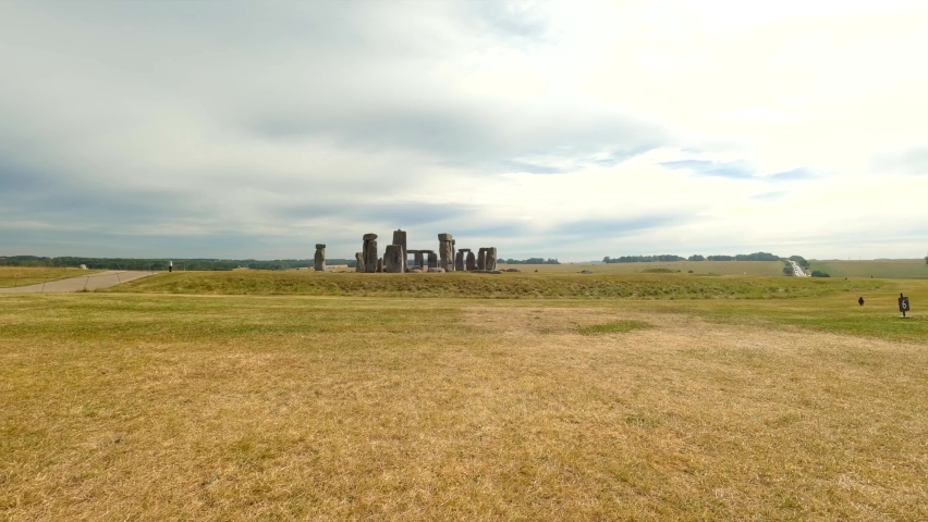 Rising shot of Stonehenge England UK