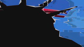 New York Statue of Liberty in a Pop Art Style Layout glitch effect - Powered by Shutterstock - Get 15% off with code: PIKWIZARD15