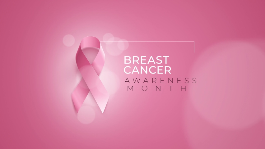 Breast Cancer Awareness Month loop animation. High quality ribbon and typographic design | Shutterstock HD Video #1093065383