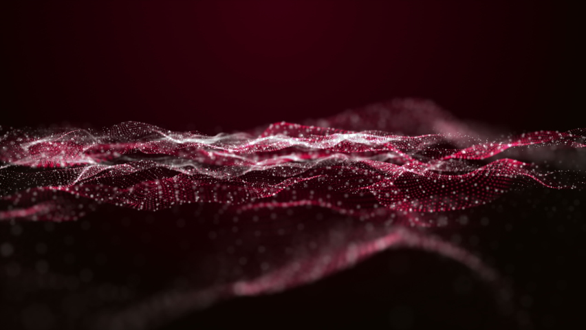 Futuristic video animation with particle wave object in slow motion, 4096x2304 loop 4K | Shutterstock HD Video #1093069945