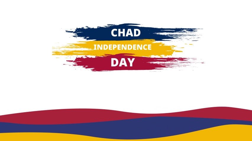 4k chad independence day animation with flag and painting. suitable for opening, presentation, video clip, effect content and social media content | Shutterstock HD Video #1093071051