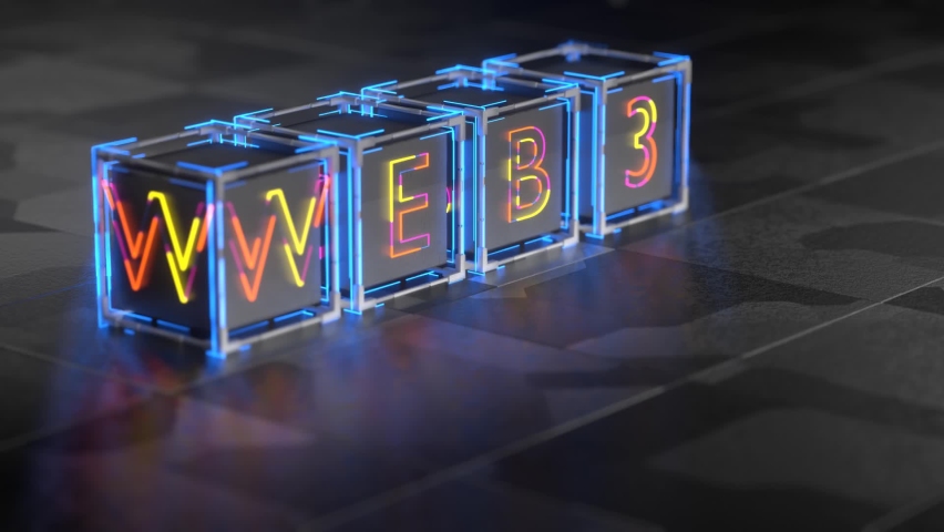 Web 3 on technological blocks. web3 decentralized internet concept. 3D Illustration | Shutterstock HD Video #1093083497