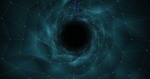 Animation of digital tunnel over black background. Abstract background and digital interface concept digitally generated video.