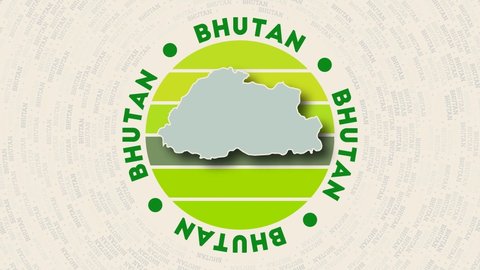 Bhutan Logo Intro Badge Circular Name Stock Footage Video (100% Royalty ...