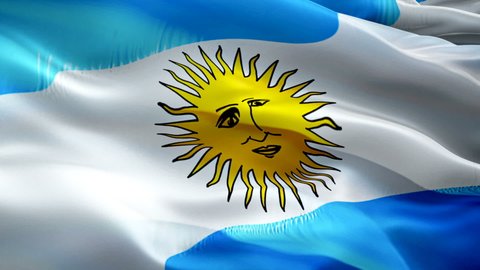 Argentina flag. National 3d Argentinian flag waving. Sign of Argentina seamless loop animation. Argentinian flag HD Background. Argentina flag Closeup 1080p HD video for presentation ‎Buenos Aires‎ 