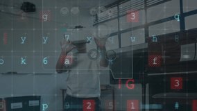 Animation of data processing over caucasian boy using vr headset. Global business and digital interface concept digitally generated video. - Powered by Shutterstock - Get 15% off with code: PIKWIZARD15