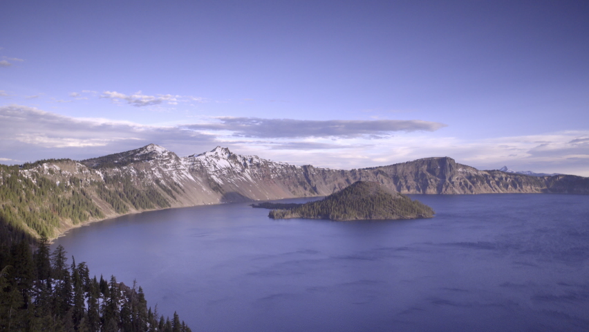 Lockdown Scenic View Of Mountains In Crater Lake National Park During Winter