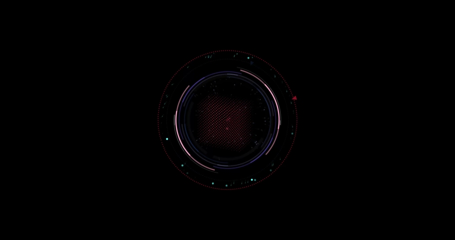 HUD user interface, sci-fi, future technology, dotted line and particle element on isolated black background. The target area of the search and the subject of the scan element. motion. 3D Illustration Royalty-Free Stock Footage #1093127531