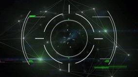 Animation of hud with network connecting dots, light beams on digital interface. Digital composite, technology, artificial intelligence, connection, data, networking, technology, data processing. - Powered by Shutterstock - Get 15% off with code: PIKWIZARD15