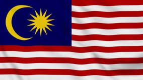 Malaysia realistic waving flag. smooth seamless loop 4k video	