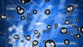 Animation of pulse trace in heart shape and lightbulb signs connecting through digital lines. Digital composite, 3d illustration, healthcare, connection, networking, futuristic. - Powered by Shutterstock - Get 15% off with code: PIKWIZARD15