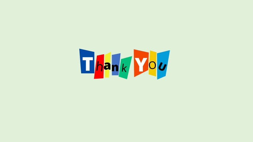 Greeting Thank You text animation colorful with fall down font animation. suitable for celebration, outro, ending, presentation, and greeting videos. white background and green screen  | Shutterstock HD Video #1093150301