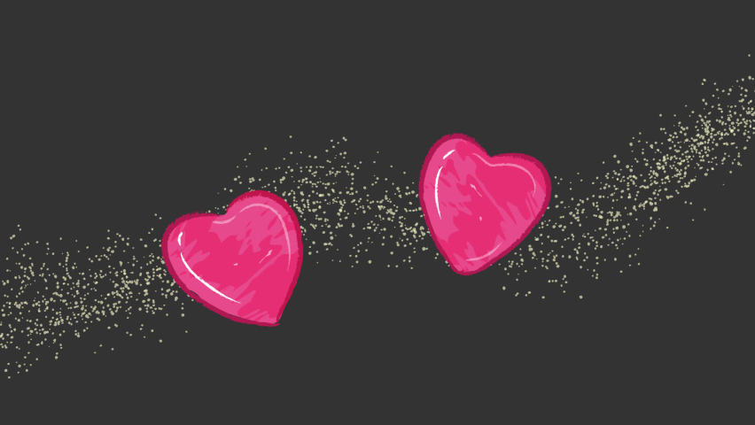 pink hearts black background