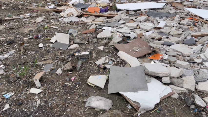 The floor was filled with rubbish from building materials.