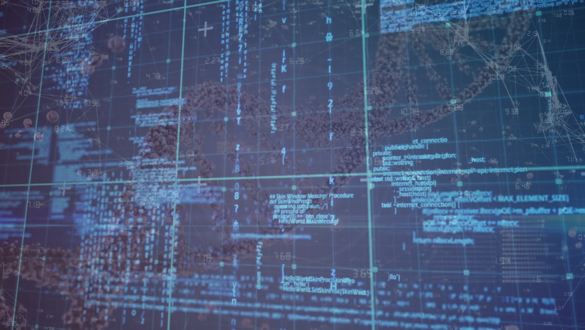 Animation of dna strand and circles over data processing. Global business and digital interface concept digitally generated video. - Powered by Shutterstock - Get 15% off with code: PIKWIZARD15