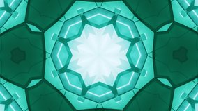 Futuristic minimalism, mesmerizing kaleidoscope evolution, seamless looping abstract background - great for relaxing melodic psychill, hypnotic time lapse chillout vj music videos. Green colors.
