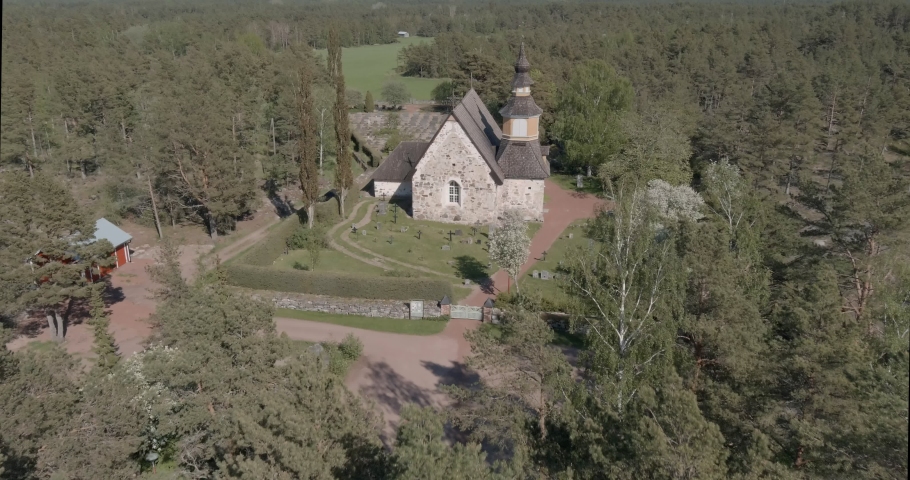 Aerial view of old Saint Anne