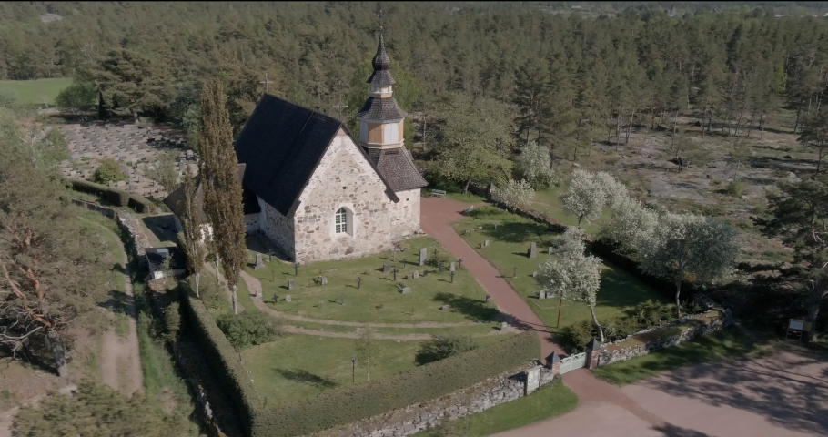 Aerial view of old Saint Anne