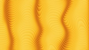 3d render bright yellow line wave flowing abstract motion background. Seamless looping video animation. 4K footage