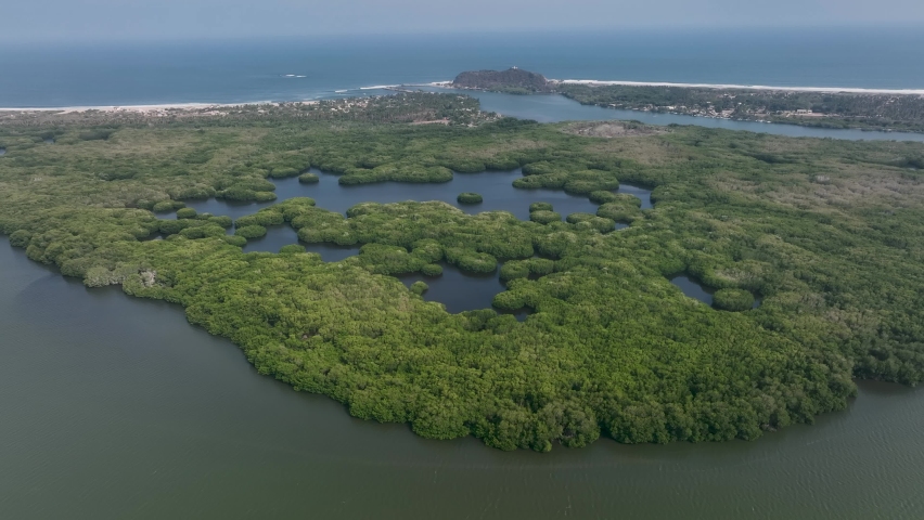 Aerial drone view of Chacahua