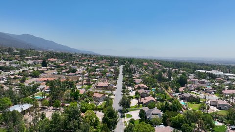 Aerial View Alta Loma Town Mountain Stock Footage Video (100% Royalty ...