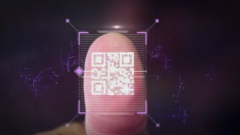 Animation Qr Code Scanner Multiple Screens Stock Footage Video (100% ...