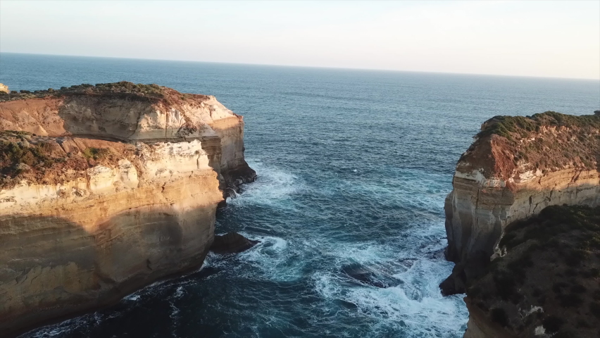  aerial shot over the most beautiful beach in Australia, loch and gorge beach