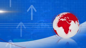 Animation of arrows, dna strand, covid 19 cells over globe on blue background. Global covid 19 pandemic, health and data processing concept digitally generated video. - Powered by Shutterstock - Get 15% off with code: PIKWIZARD15