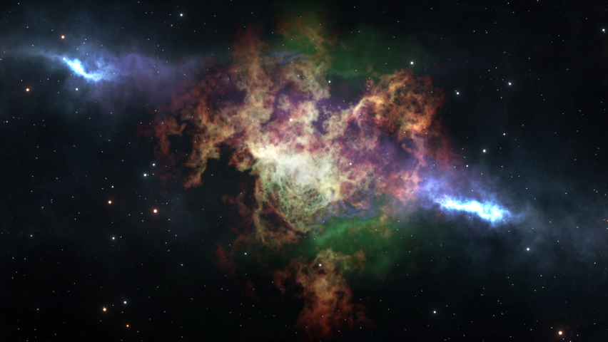 4K Space background with realistic nebula and shining stars. Universe filled with stars, nebula and galaxy concept image