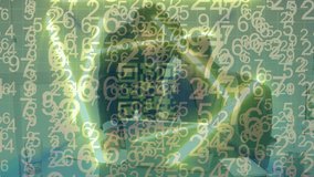 Animation of changing numbers and qr code over caucasian businessman and businesswoman discussing. Cyber security and business technology concept - Powered by Shutterstock - Get 15% off with code: PIKWIZARD15