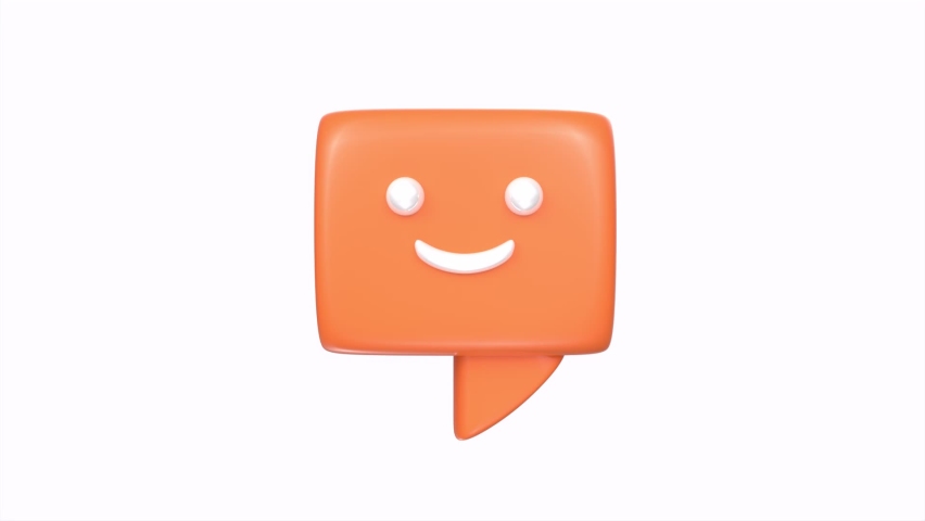 Message face 3d object rotating loop