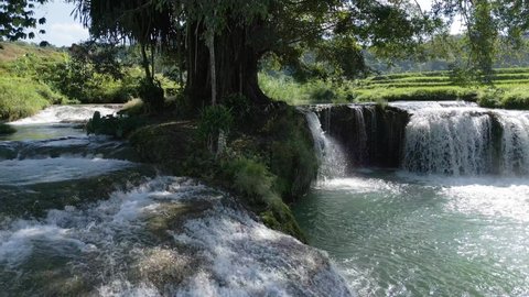 Waikacura Waterfalls Sumba Island East Indonesia Stock Footage Video ...