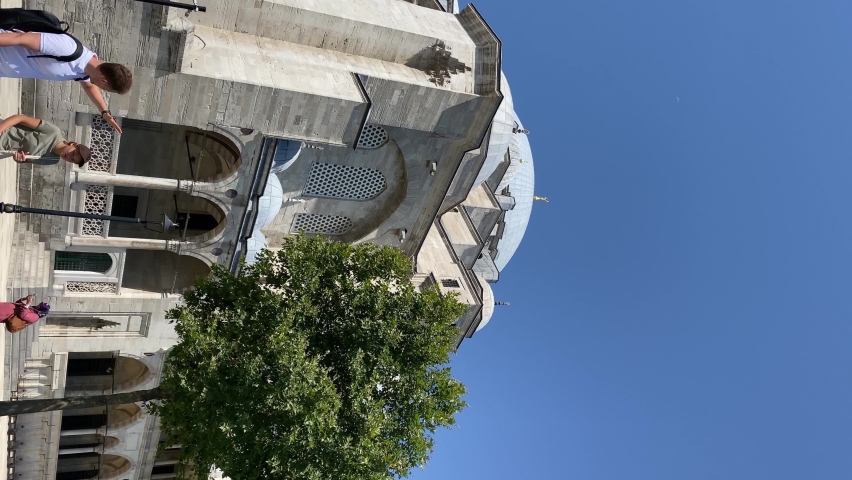 beautiful Suleymanye Camii, Istanbul, Turkey, vertical video. High quality 4k footage