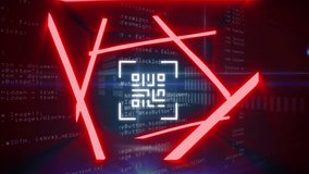 Unique digital video of qr code with computer coding and interface in background. Data, networking, security, coding, computer language. - Powered by Shutterstock - Get 15% off with code: PIKWIZARD15